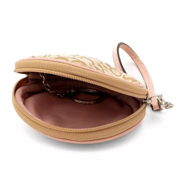 SOLD Coach Limited Edition Pig Embossed Signature Jacquard Canvas Coin Wristlet - Picture 3 of 3